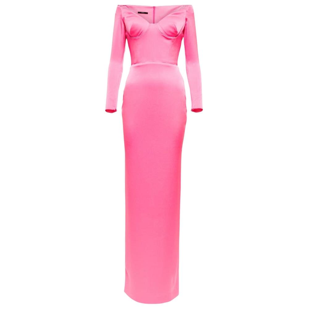 Alex Perry - Lane Satin Crepe Off Shoulder Gown - AU 12 - Picture 1 of 5